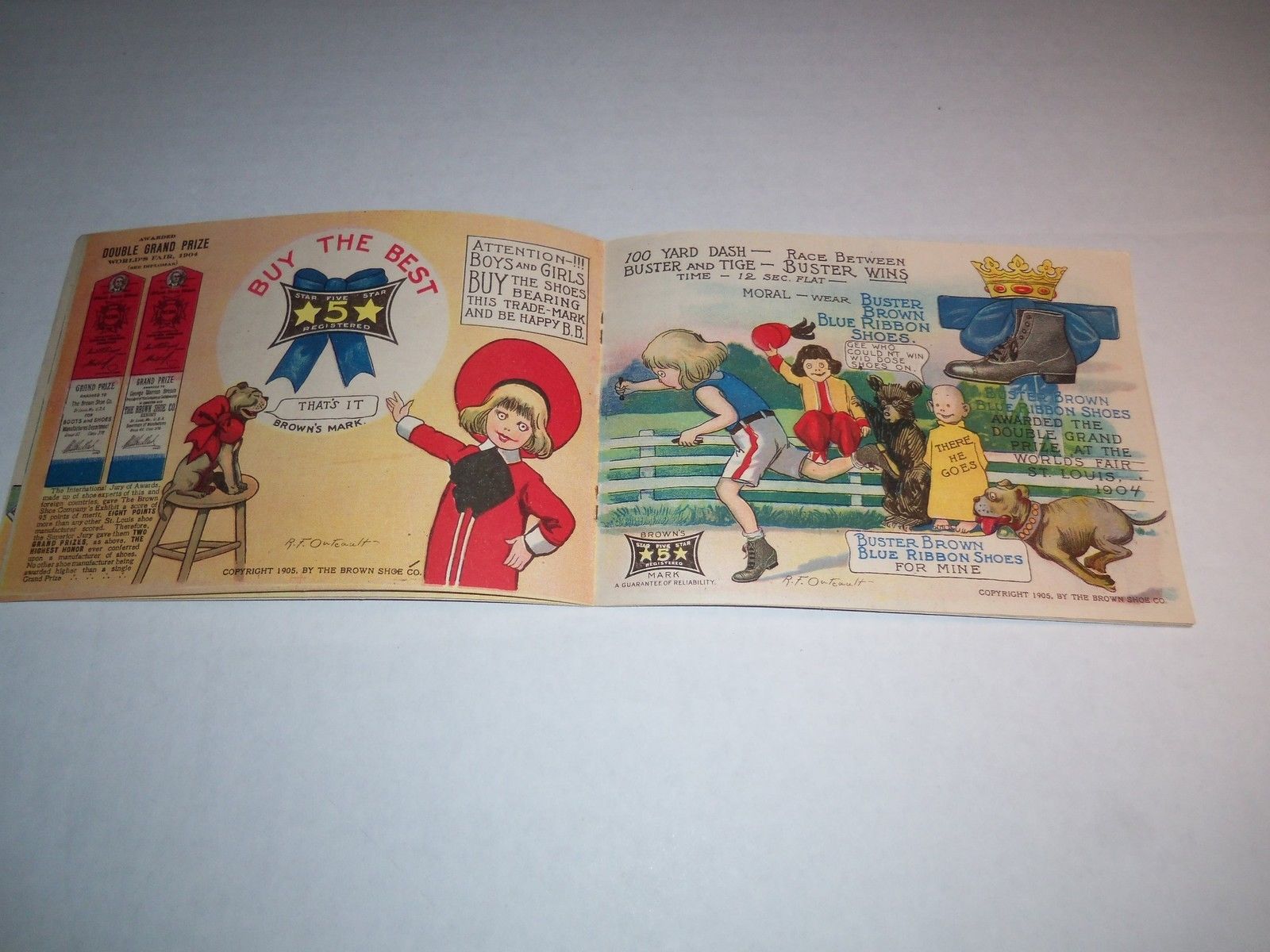 NICE! 1905 BUSTER BROWN'S BLUE RIBBON BOOK of Jokes & Jingles # 2 & Yellow Kid