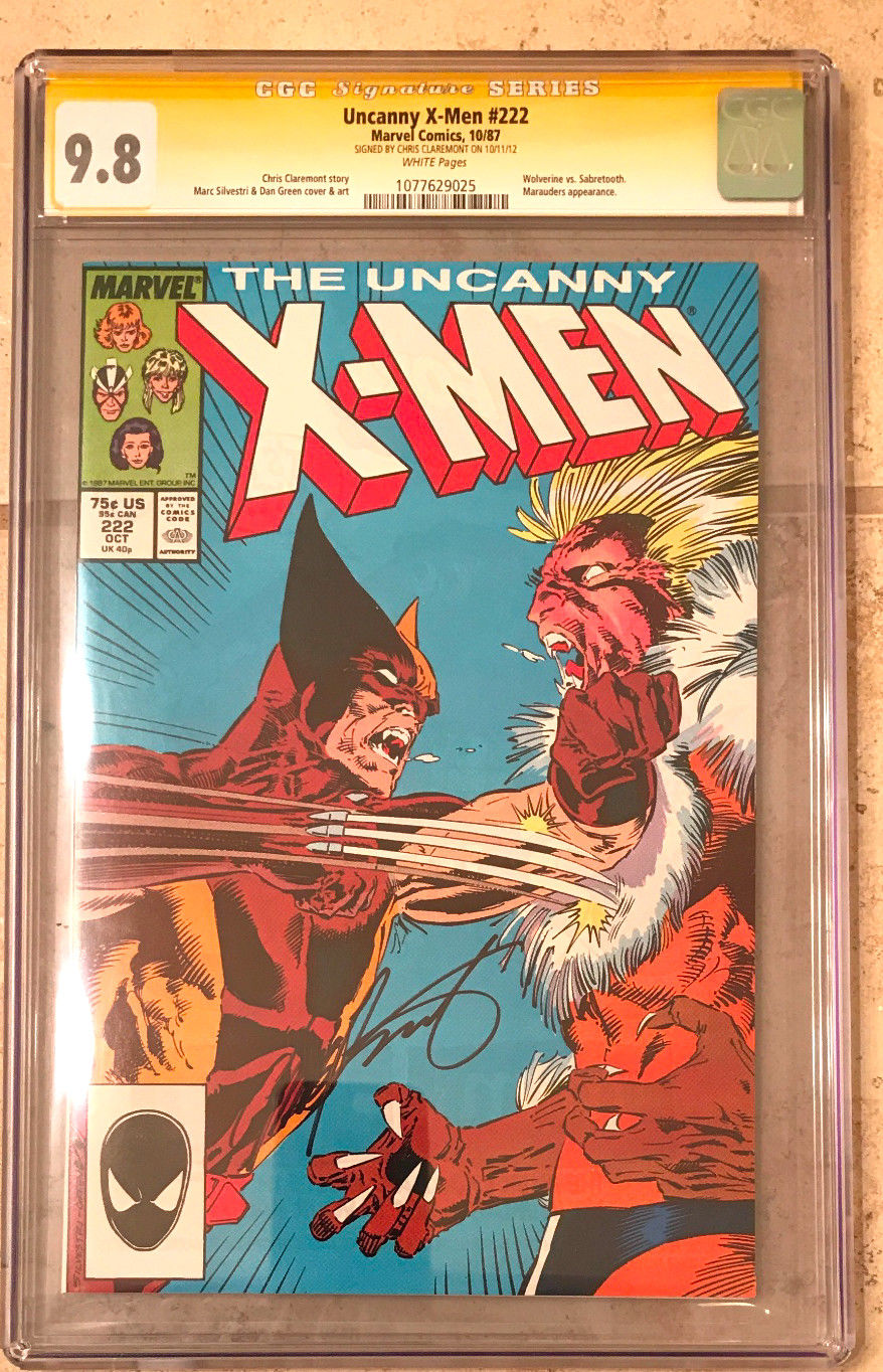 Uncanny X-Men #222 Marvel Comics 10/87 Chris Claremont Signature CGC SS 9.8