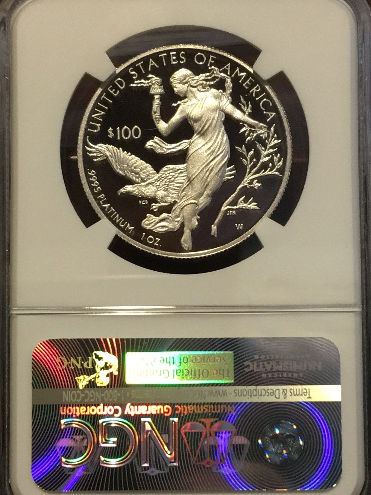 2016-W 1oz $100 Platinum Eagle Proof - First Releases PF 69 Ultra Cameo