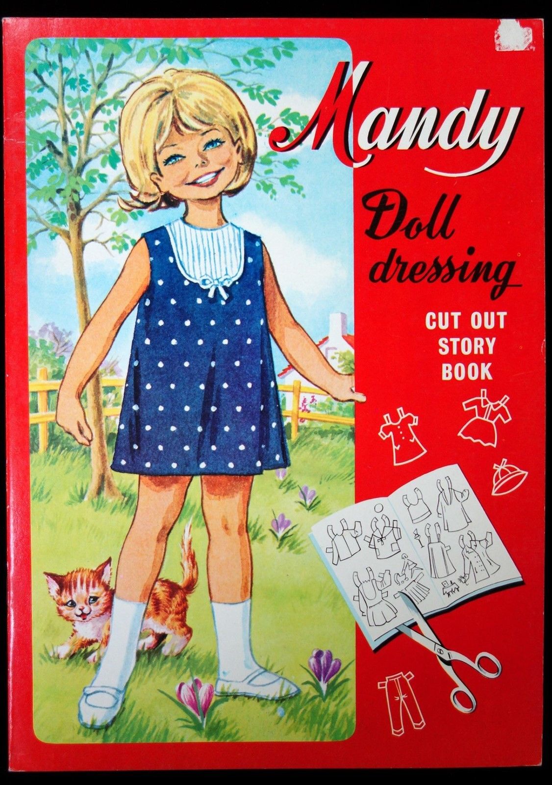 Un-Cut Paper Doll Book TMandy Dressing Doll & Story Book, Sandles c1960s-70s