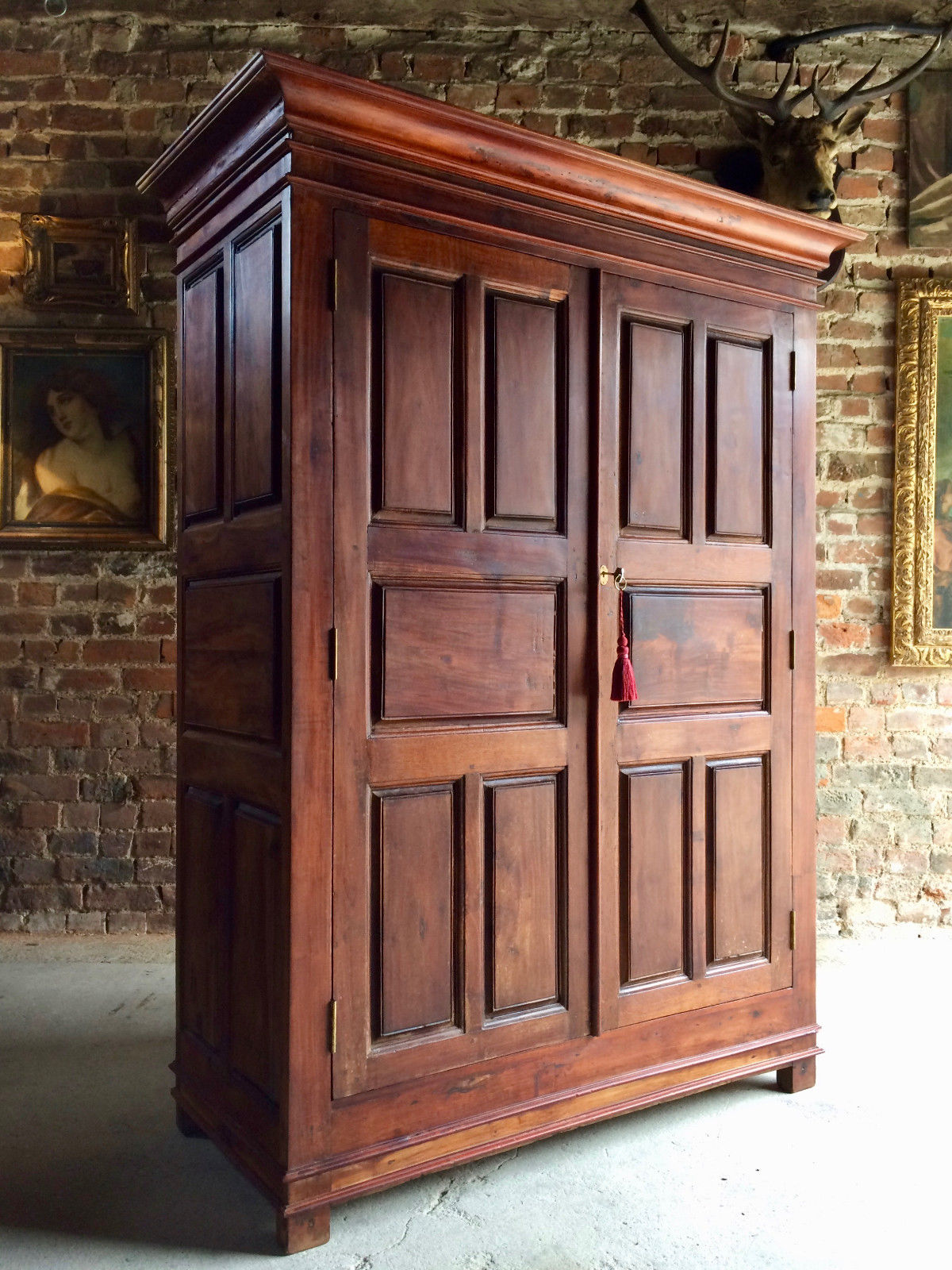 Stunning Hall Cupboard Cabinet Wardrobe Solid Teak Antique Style