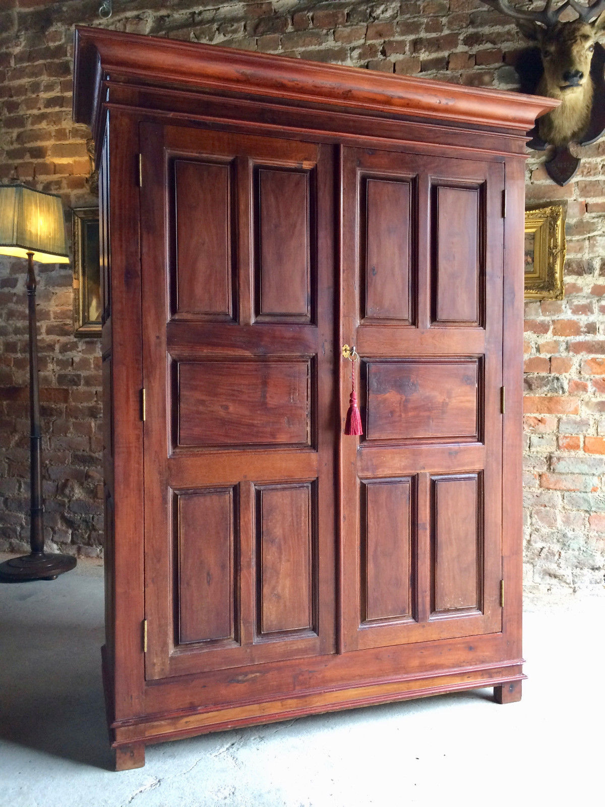 Stunning Hall Cupboard Cabinet Wardrobe Solid Teak Antique Style