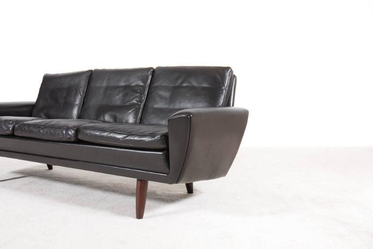 VINTAGE DANISH MID-CENTURY GEORG THAMES 3 SEATER LEATHER SOFA 1960's