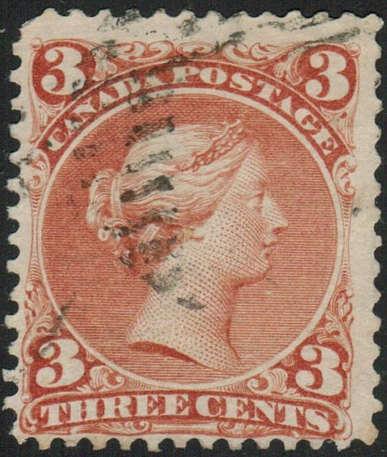 Canada Sc#25 Queen Victoria, "Large Queen", Used-F