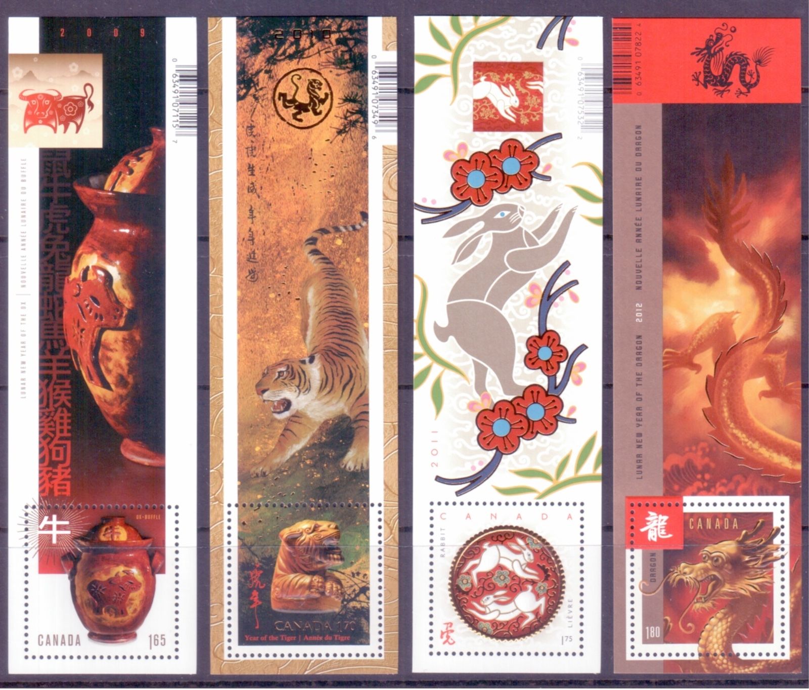 Canada Lunar Year Souvenir Stamp Sheet Set of 6 MNH