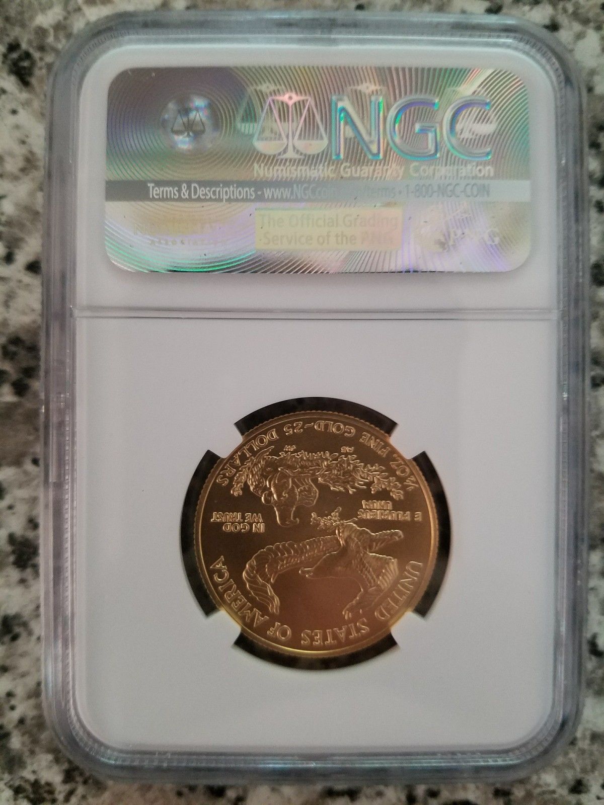 2008 W $25 MS70 1/2 oz. AMERICAN BURNISHED GOLD EAGLE NGC