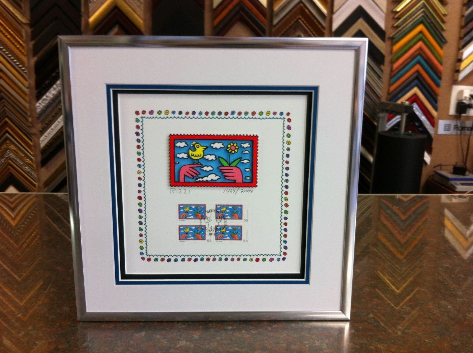 James Rizzi 3-D " Danke " Signed & Numbered  Framed