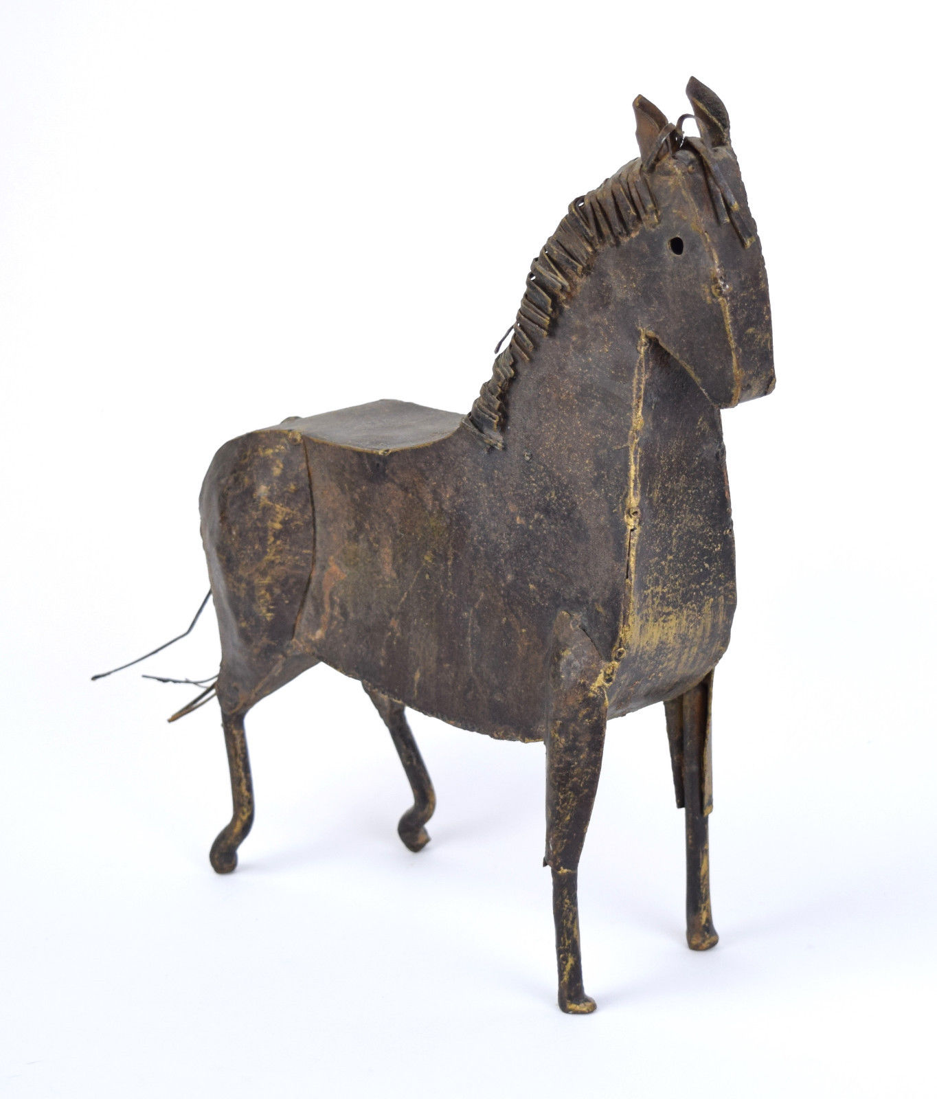 Vintage Mid Century Modern Modernist Tin Metal Horse Sculpture