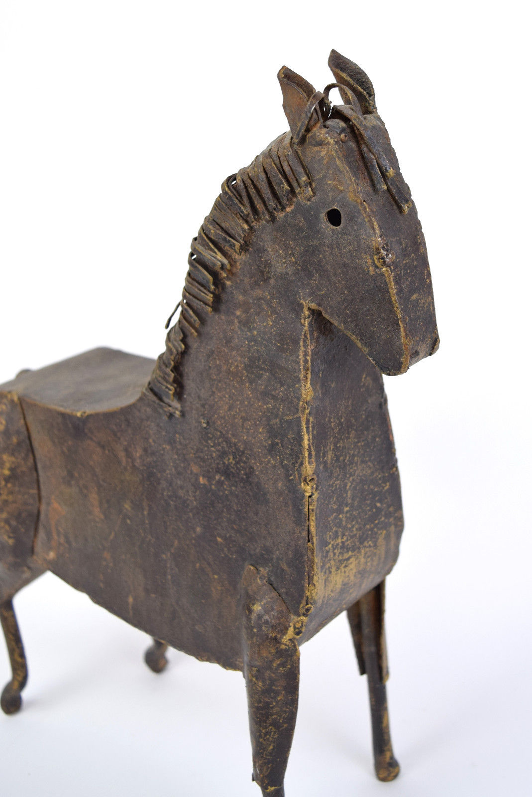 Vintage Mid Century Modern Modernist Tin Metal Horse Sculpture