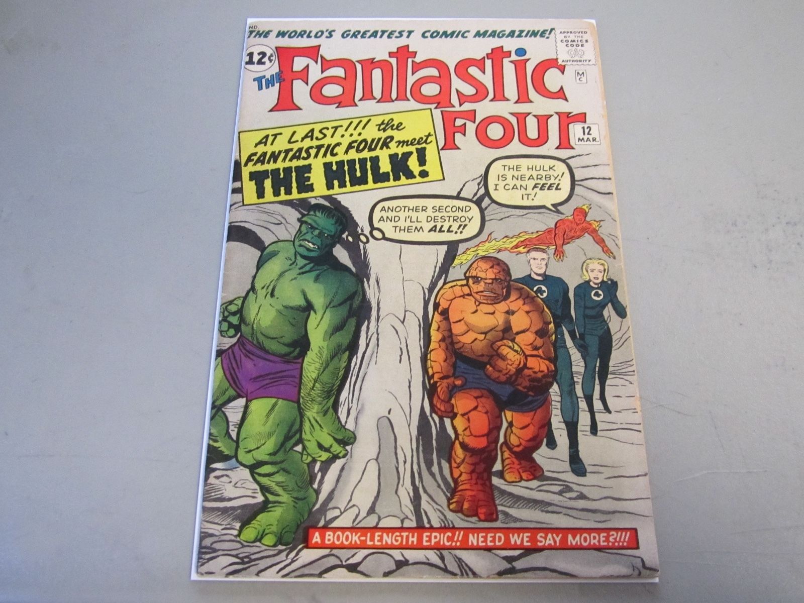 The Fantastic Four #12 Comic Book  1962  HULK  KEY