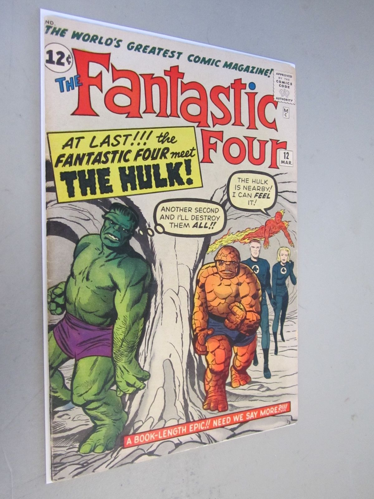 The Fantastic Four #12 Comic Book  1962  HULK  KEY