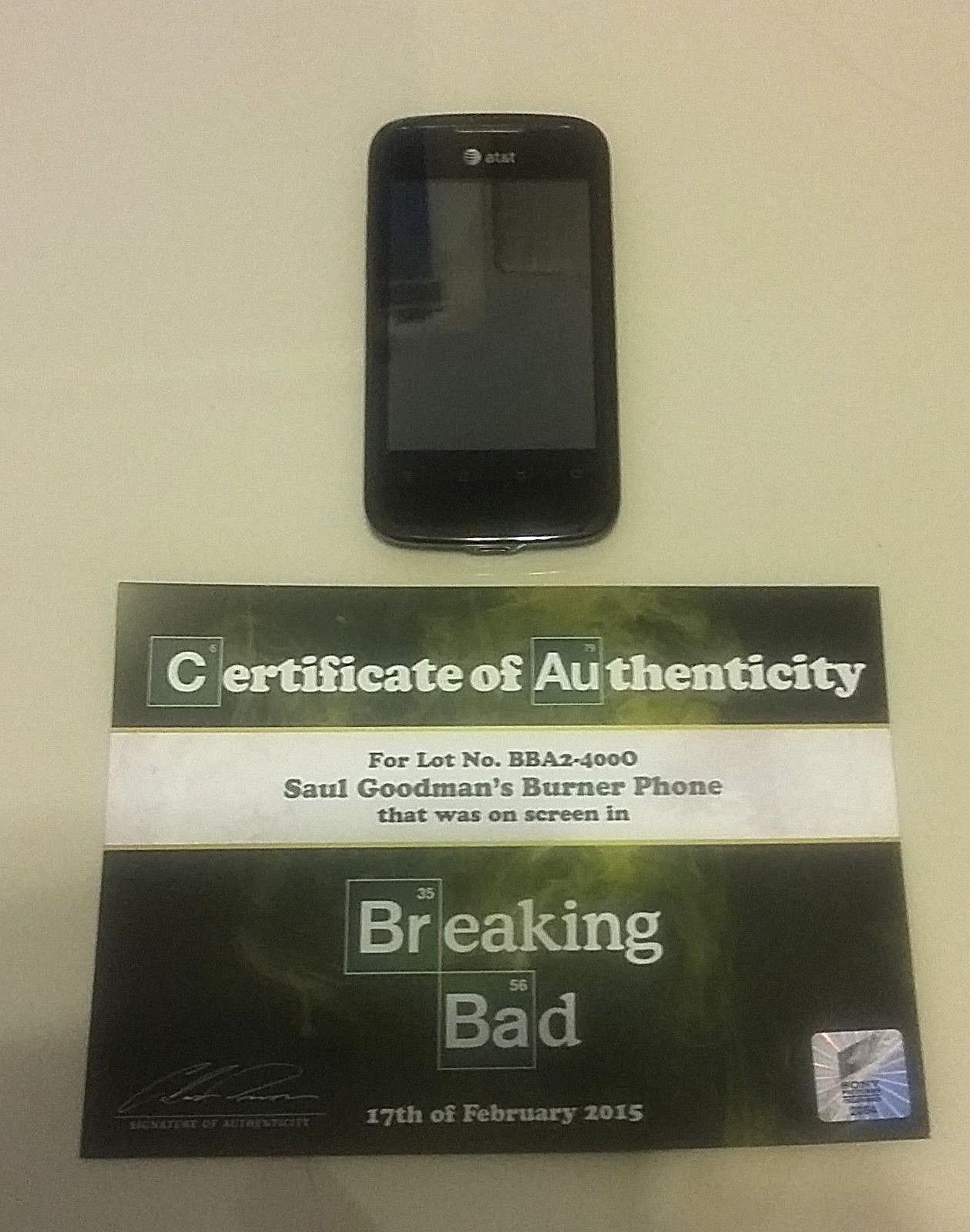 BREAKING BAD Saul Goodman's Burner Phone ! Screen-Used Prop with Sony COA !