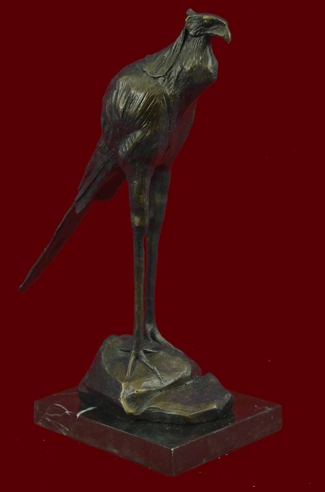 Marble Bugatti Wildlife Stork Bird Bronze Sculpture Statue Gift Decor Collectibl