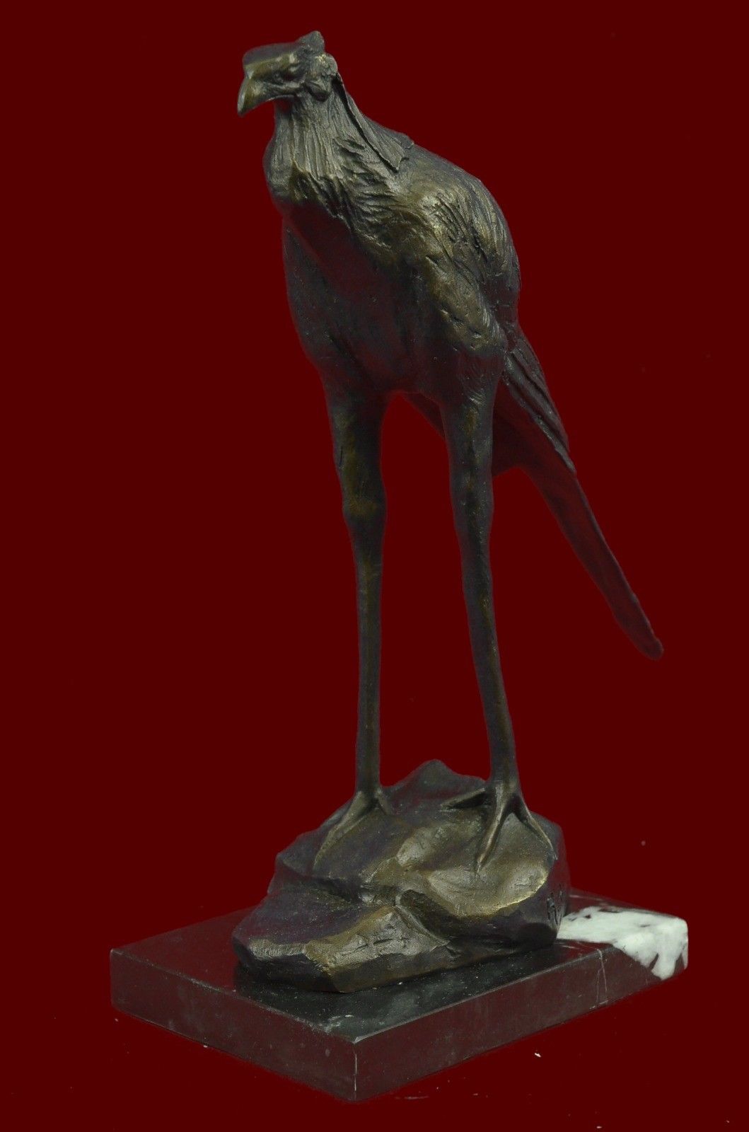 Marble Bugatti Wildlife Stork Bird Bronze Sculpture Statue Gift Decor Collectibl