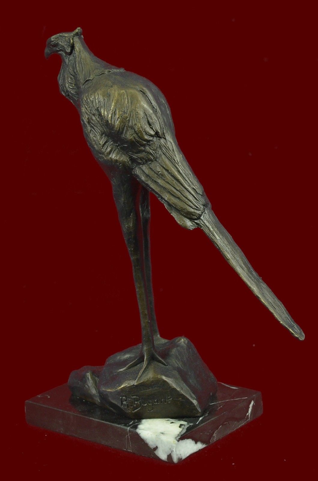 Marble Bugatti Wildlife Stork Bird Bronze Sculpture Statue Gift Decor Collectibl