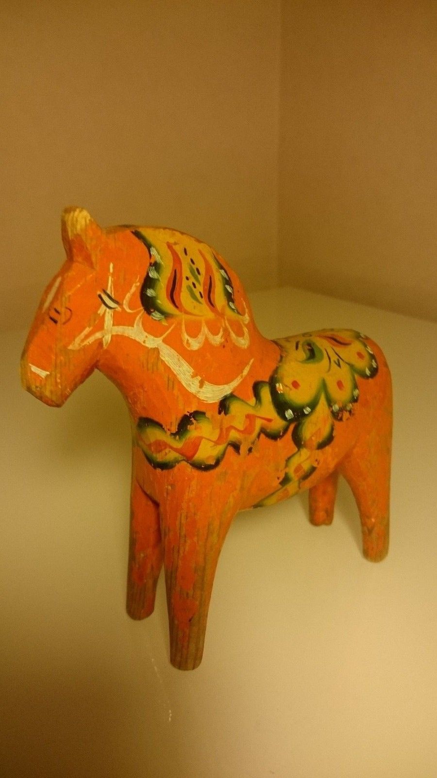 Early Primitive Swedish Folk Art Carved Dala Horse