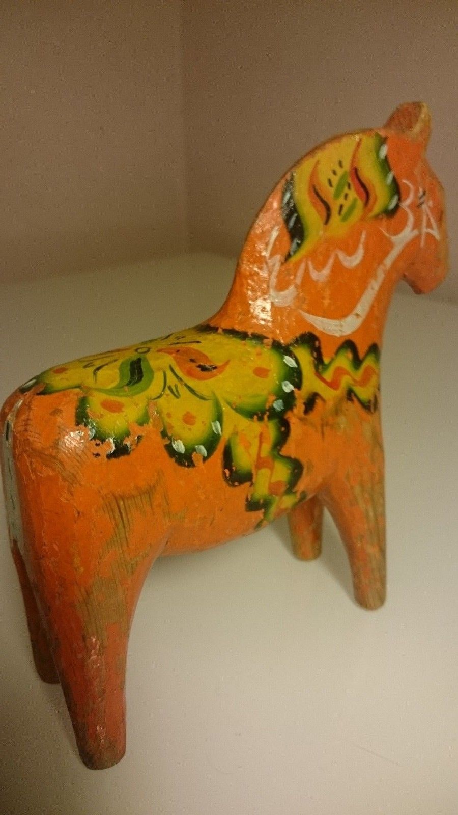 Early Primitive Swedish Folk Art Carved Dala Horse