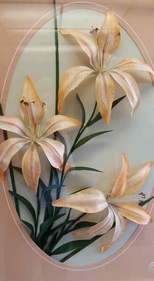 Botanical Lilly Collage by listed artist Jon Gilmore Pop Art Decor HUGE PIECE