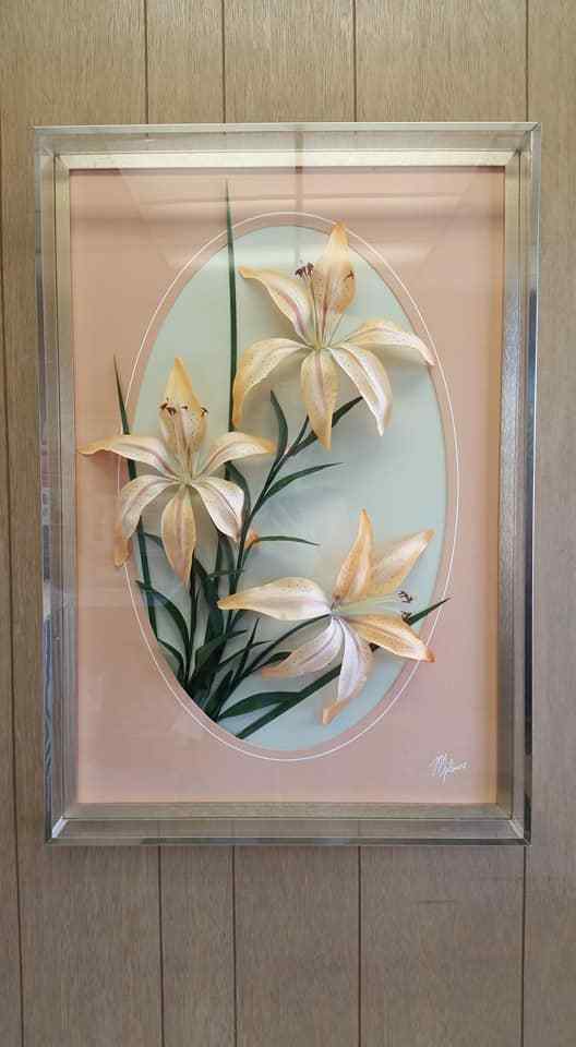 Botanical Lilly Collage by listed artist Jon Gilmore Pop Art Decor HUGE PIECE