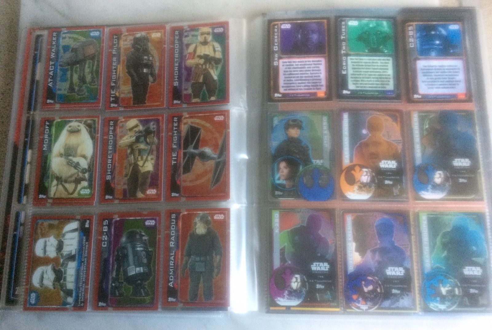 TOPPS STAR WARS ROGUE ONE COMPLETE SET 212 CARDS + BINDER + 5 LTD,BRAND NEW.