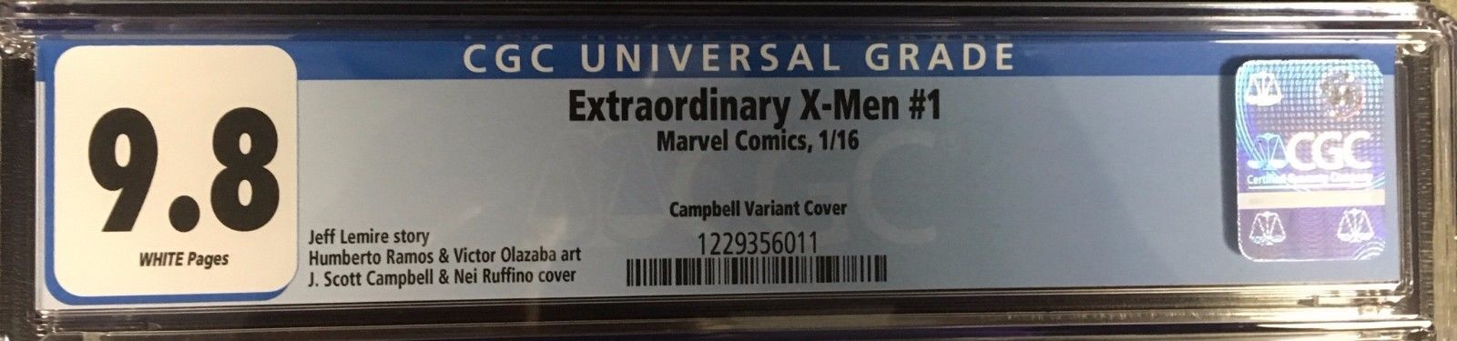 Extraordinary X-Men #1 CGC 9.8 Incentive J. Scott Campbell 1:25 Variant Cover!