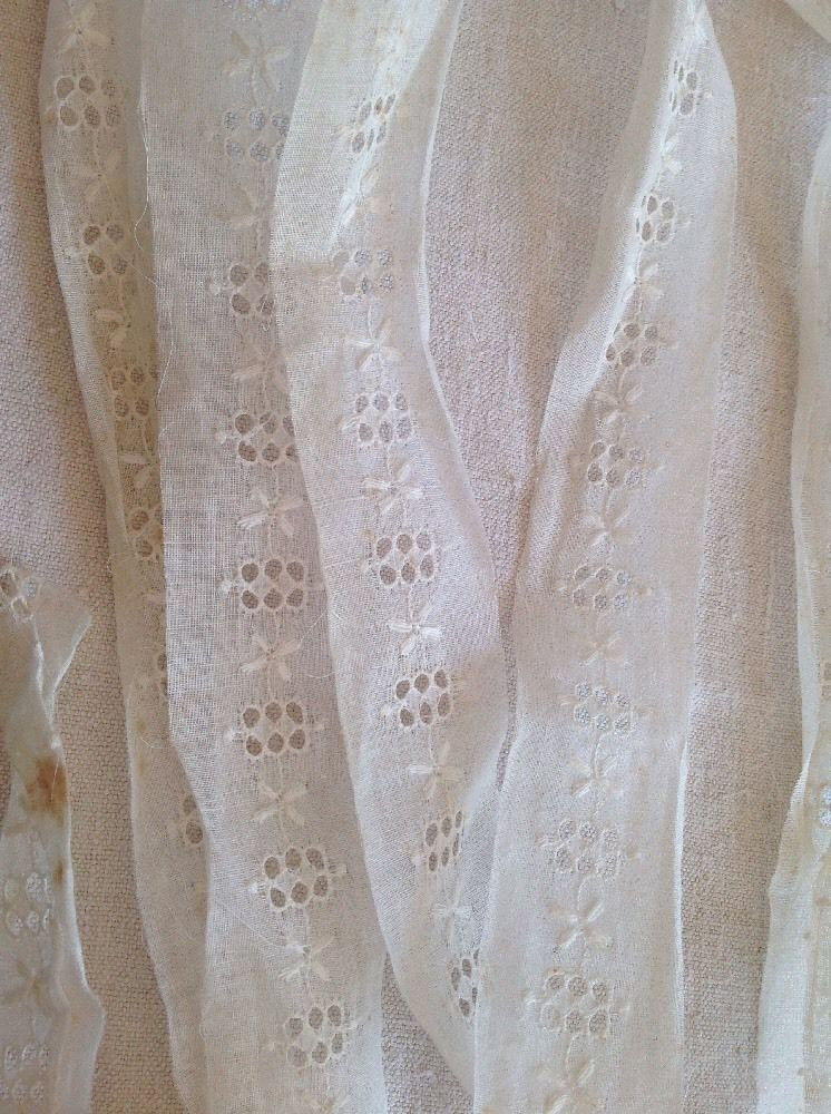 Antique Lace Broderie Anglaise Vintage White Cotton Trim Vintage Wedding 3yd NOS