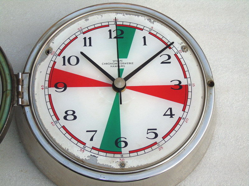 VINTAGE WEMPE CHRONOMETER WERKE SHIPS BOAT YACHT QUARTZ MARINE RADIO ROOM CLOCK