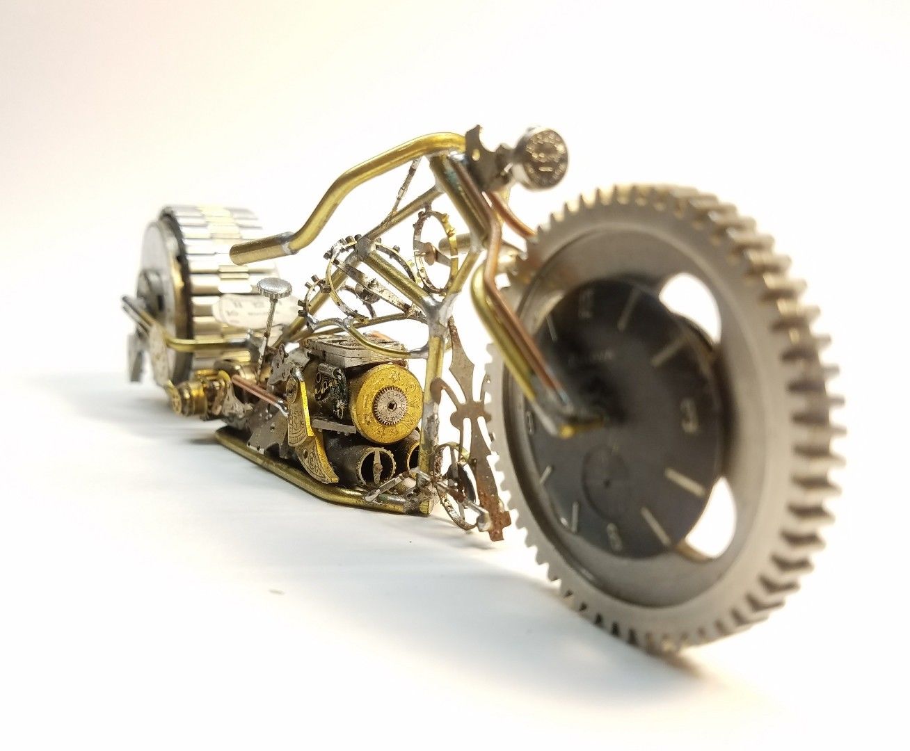 Handmade Motorcycle made with watch parts and other materials. one of a kind. #2