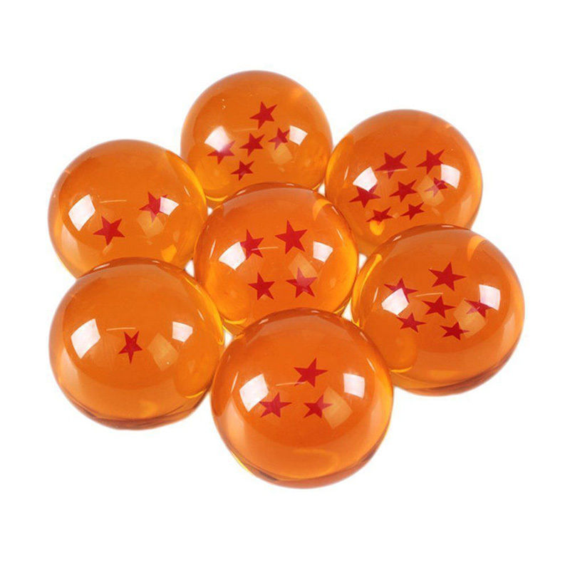 7pcs JP Anime DragonBall Z Stars Crystal 35mm Ball Collection Set with Gift Box