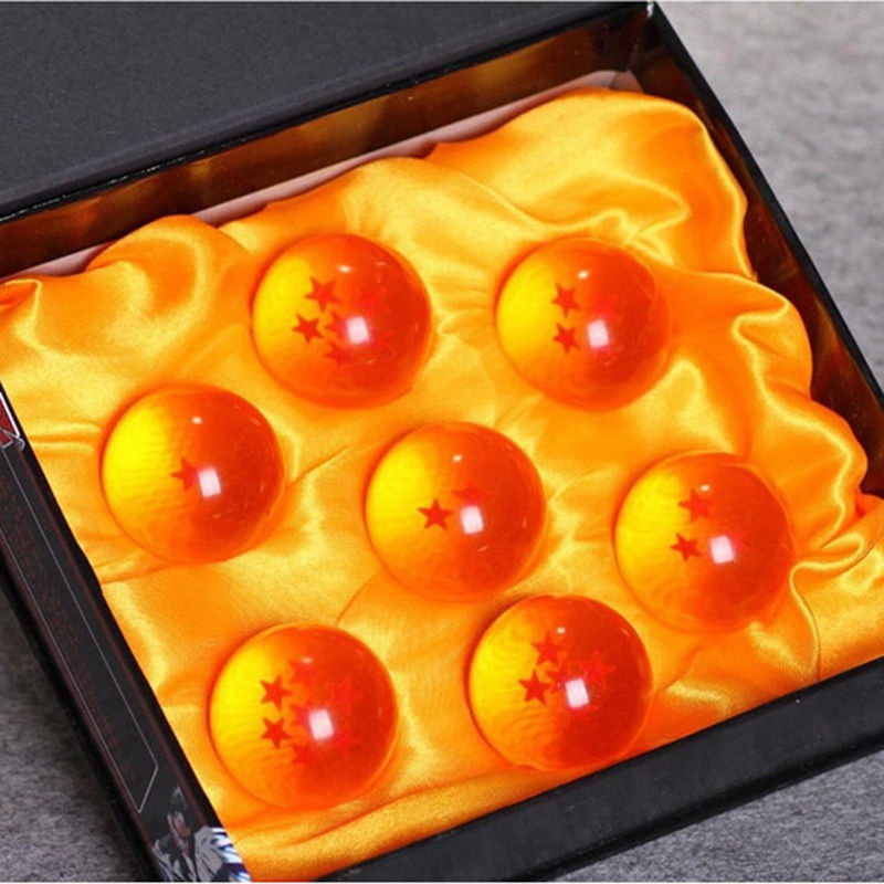 7pcs JP Anime DragonBall Z Stars Crystal 35mm Ball Collection Set with Gift Box