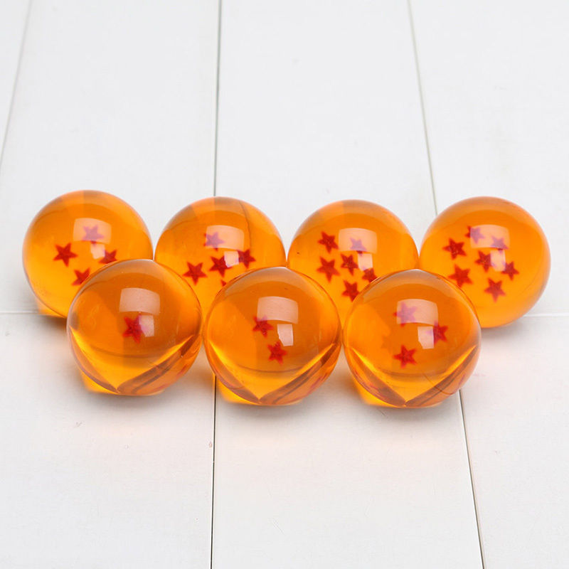 7pcs JP Anime DragonBall Z Stars Crystal 35mm Ball Collection Set with Gift Box