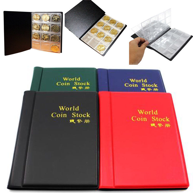 10 Pages 120 Coin Collection Holder Pocket Money tokens Storage Album Book