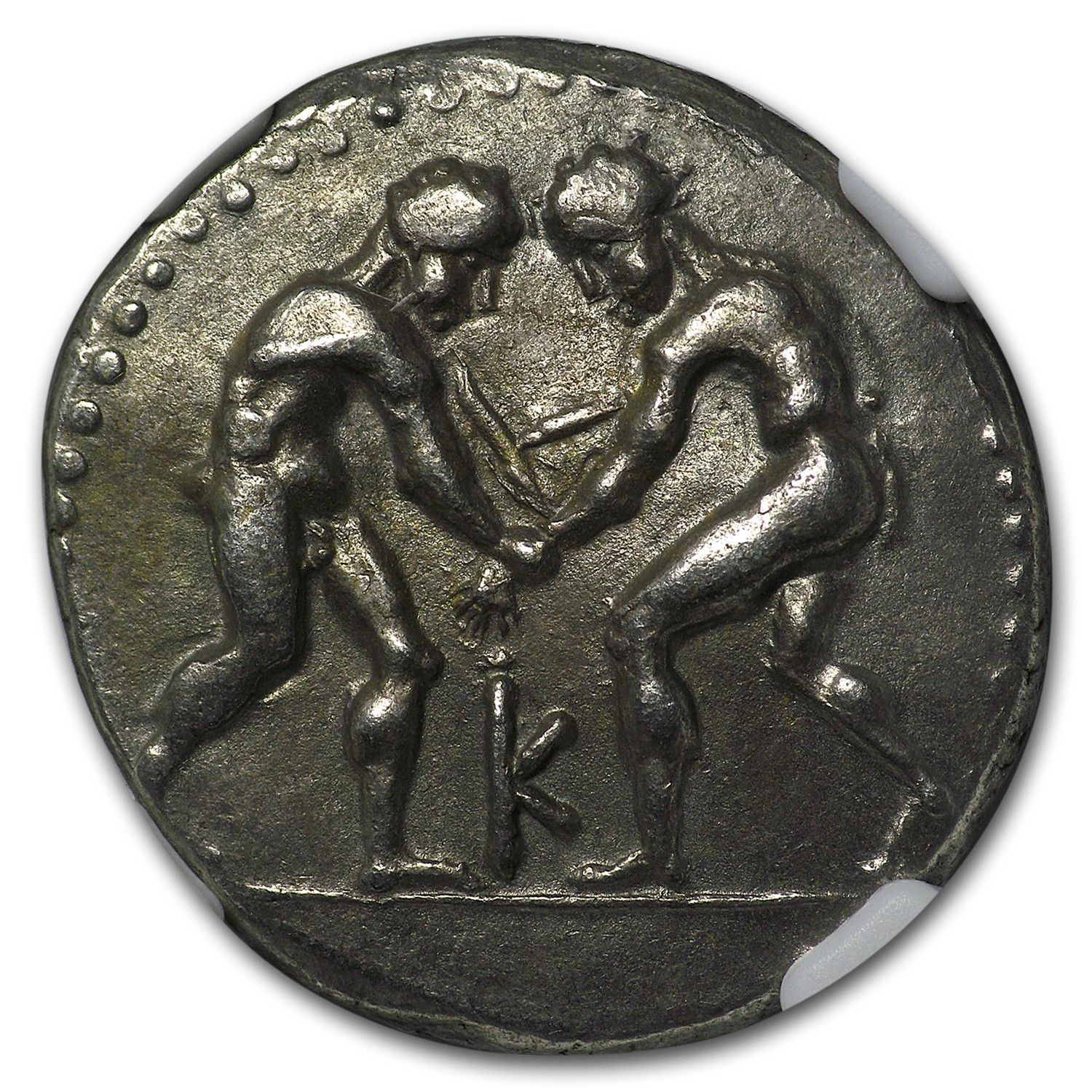 Pisidia Selge AR Stater Wrestlers (3rd Century BC) AU NGC