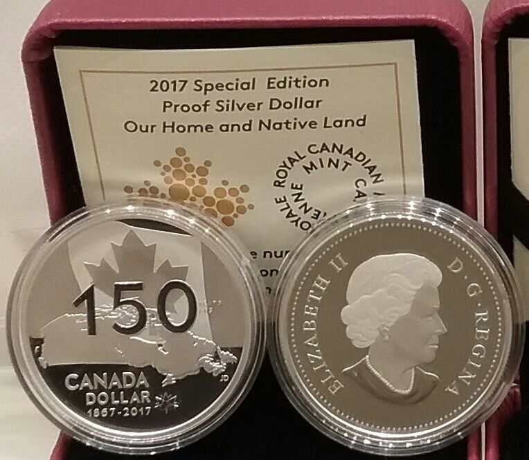 1867-2017 Special Edition Proof Pure Silver Dollar Canada Our Home & Native Land