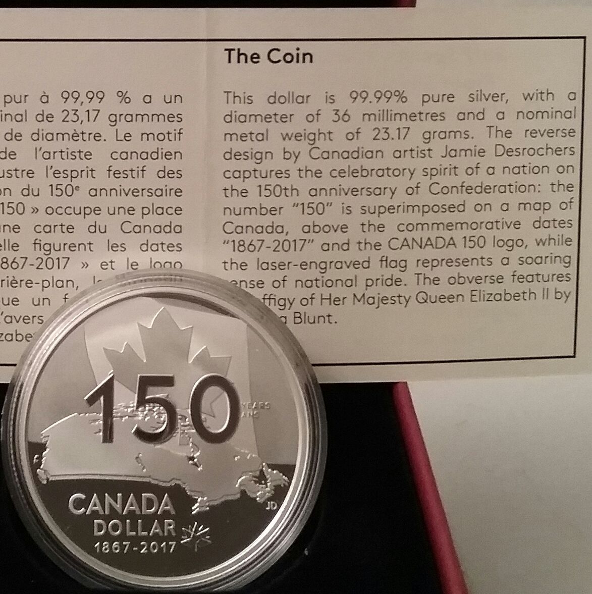 1867-2017 Special Edition Proof Pure Silver Dollar Canada Our Home & Native Land