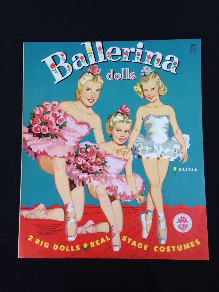 1953 Original Vintage Merrill Ballerina Paper Dolls Uncut