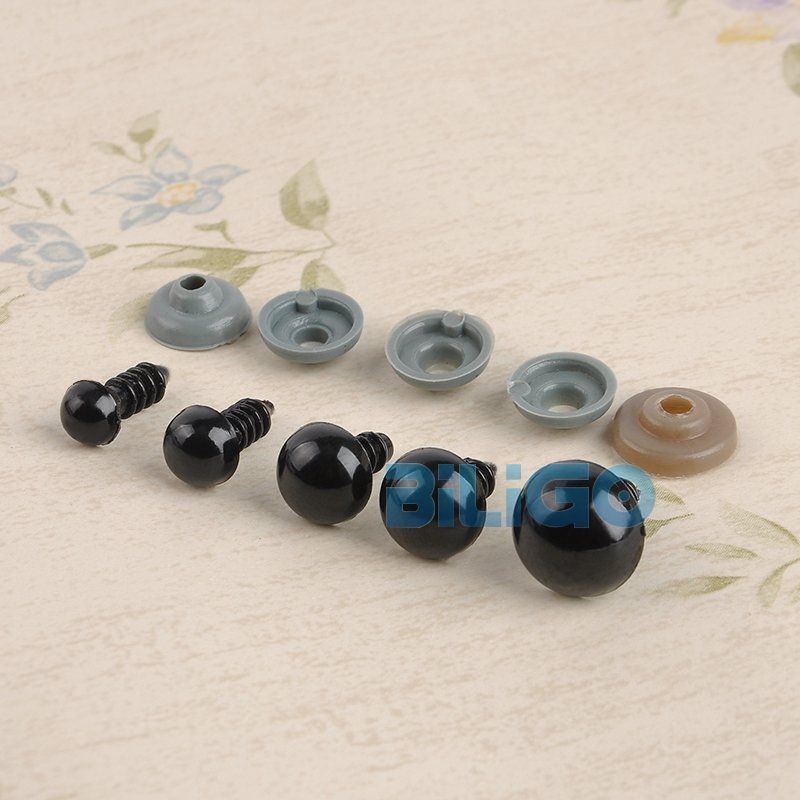 6~12mm Black 100pcs/Set Plastic Safety Eye For Teddy Bear Doll Animal Puppet Toy