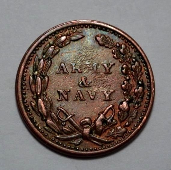 RARE! 1863 Army & Navy Civil War Token in AU/UNC/MS Condition