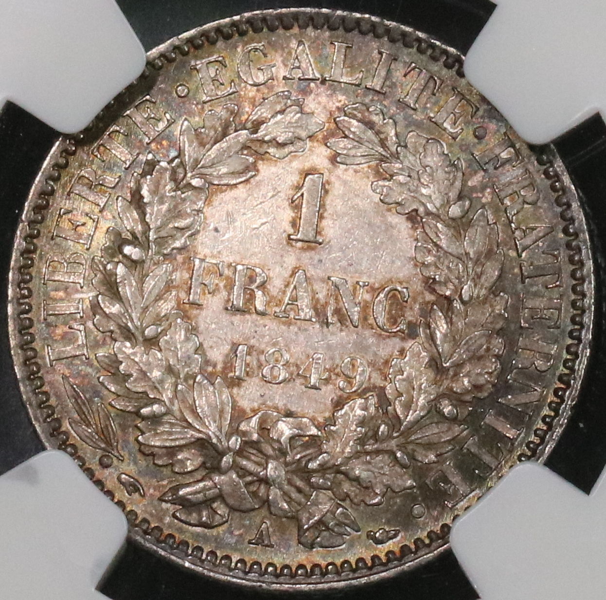 1849-A NGC MS 62 FRANCE Silver 1 Franc Ceres Coin (16103102C)