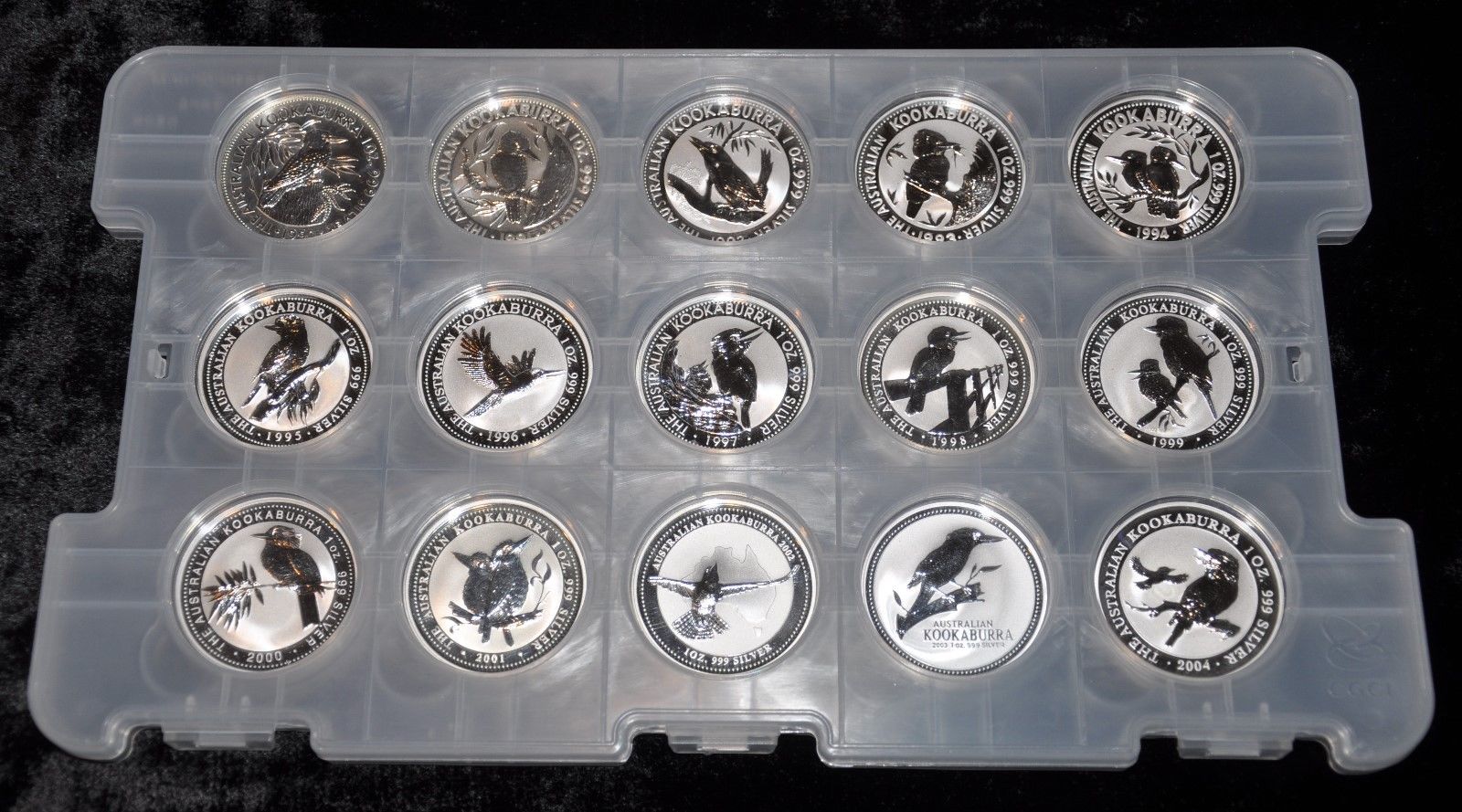 RARE! - COMPLETE SET (28) AUSTRALIA 1 OZ. SILVER KOOKABURRA COINS 1990 - 2017