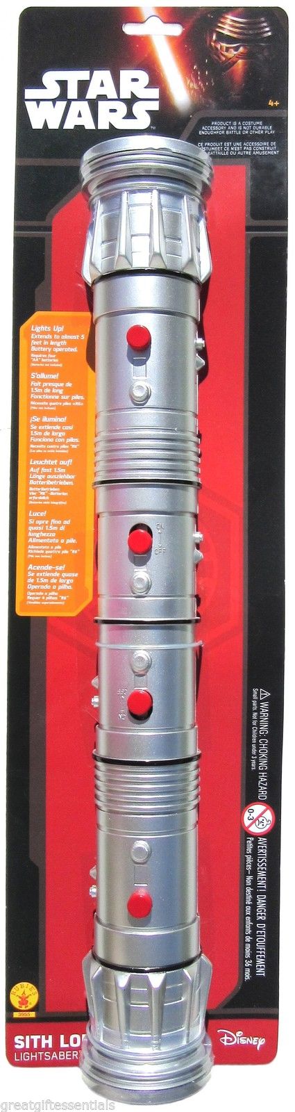 STAR WARS Light Saber DOUBLE RED DARTH MAUL SITH LORD Lightsaber LICENSED NEW