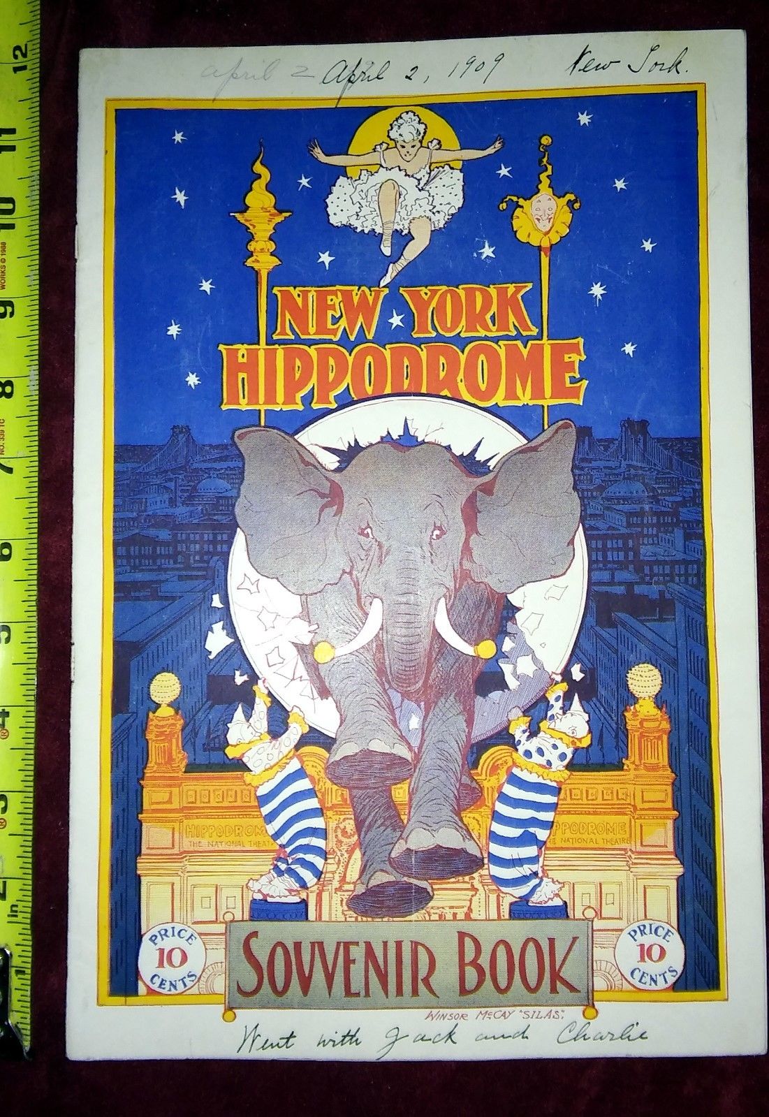 WINSOR McCAY SILAS 1908 New York Hippodrome Souvenir Book ELEPHANT Little Nemo