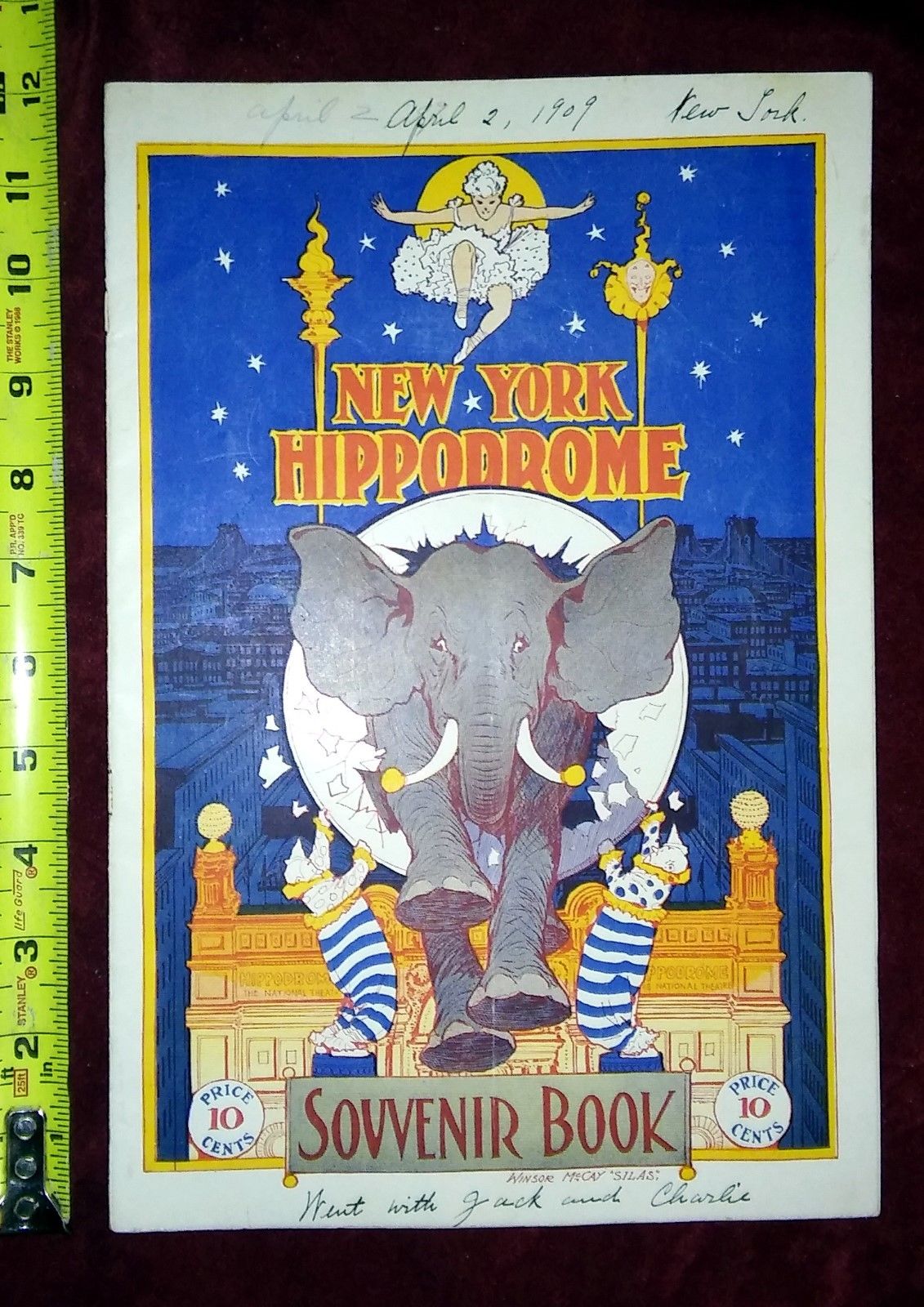 WINSOR McCAY SILAS 1908 New York Hippodrome Souvenir Book ELEPHANT Little Nemo