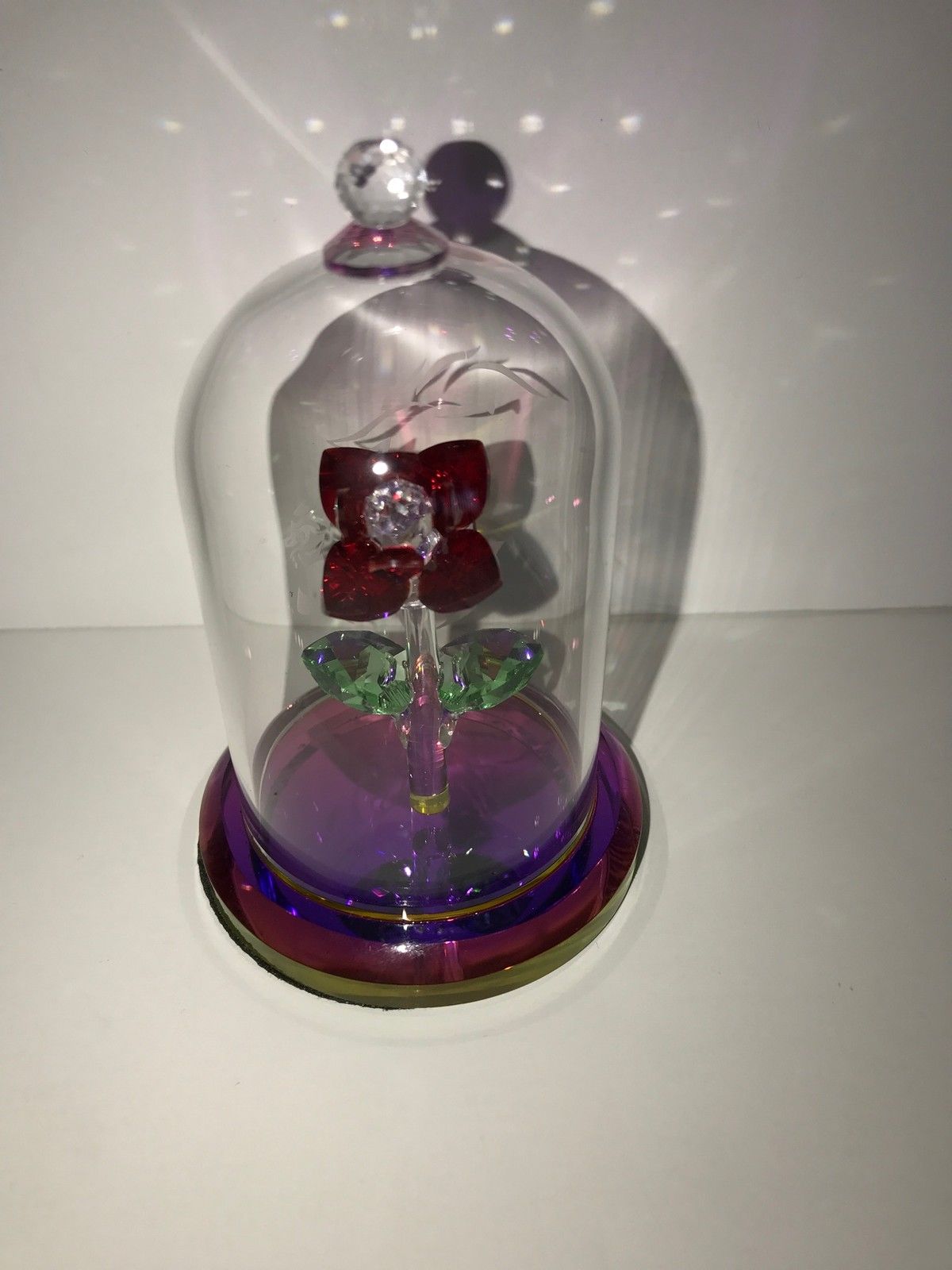Disney Parks Beauty and the Beast Arribas Brothers Crystal Rose New with Box