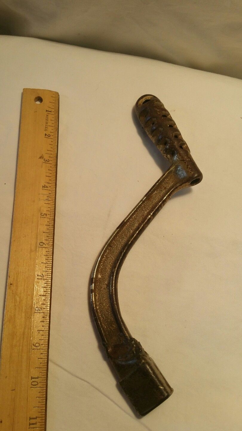 Antique Cast Iron Wood Stove Burner Handle Primitive