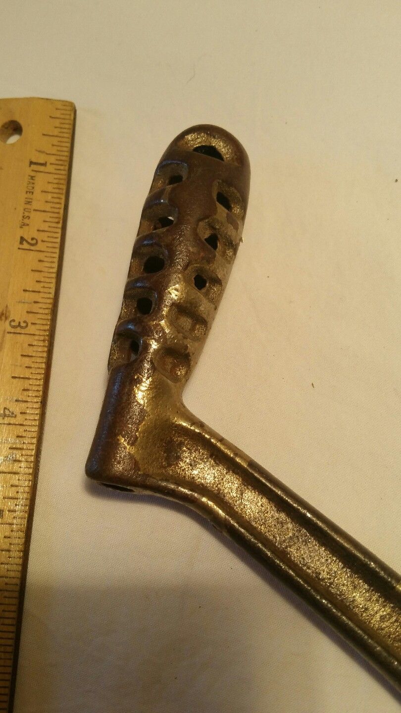 Antique Cast Iron Wood Stove Burner Handle Primitive