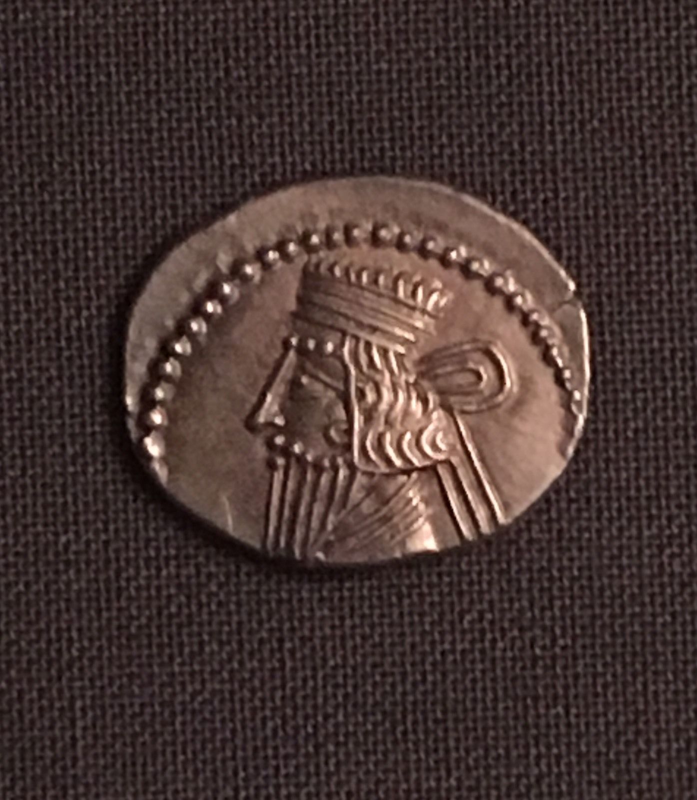 Parthian Silver Drachma King Vologases III 105 - 107AD - Restamped Roman Denari