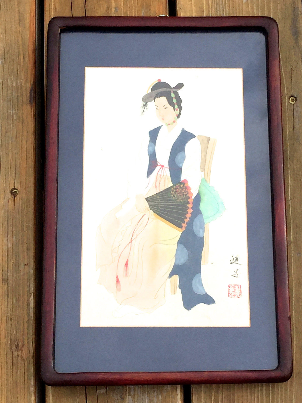 Wonderful Vintage Japanese Signed WOODBLACK PRINT