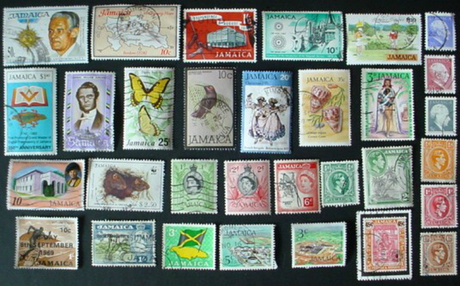 JAMAICA: COLLECTION OF 31 USED STAMPS:  LOT 4