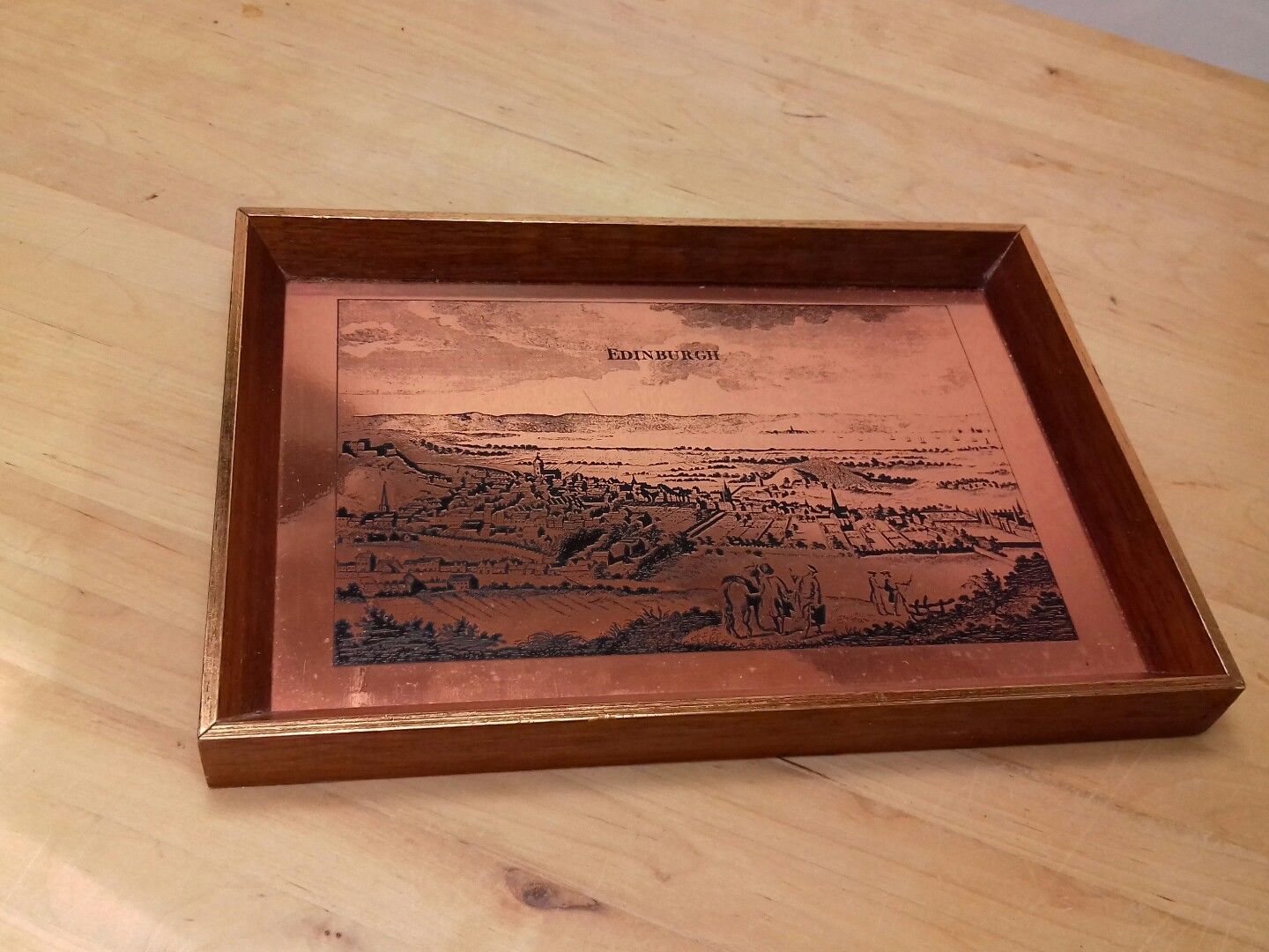 small framed copper etching  picture Edinburgh